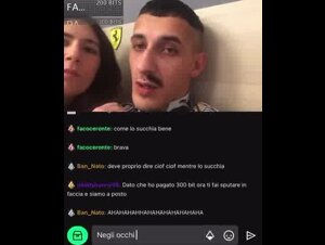 Pompino in diretta lei gli sputa in faccia