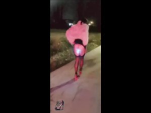 Moglie Porca Esibizionista con plug luminoso in carsex